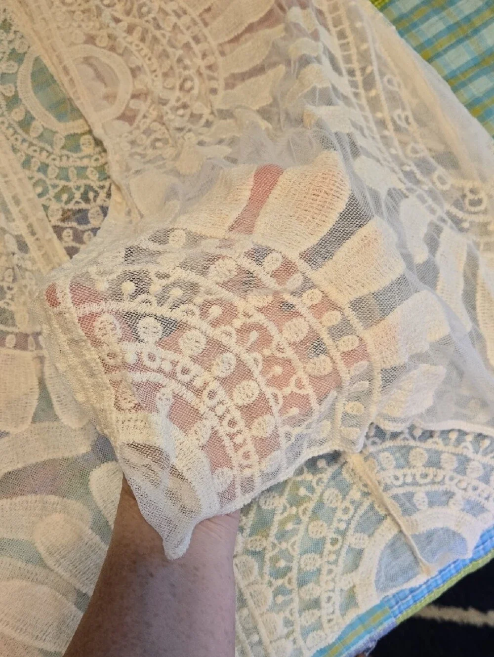 Shermie White Crochet Lace Coverup